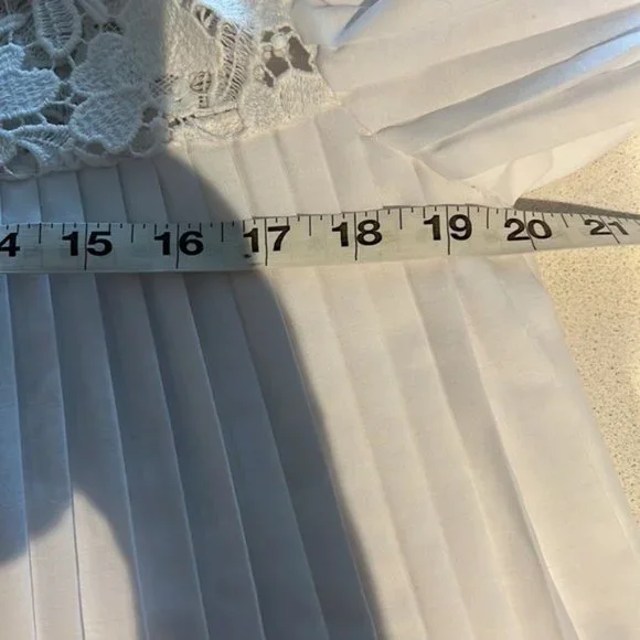 Zara Pleated Lace Top Blouse Babydoll Semi Cropped B - Picture 9 of 13